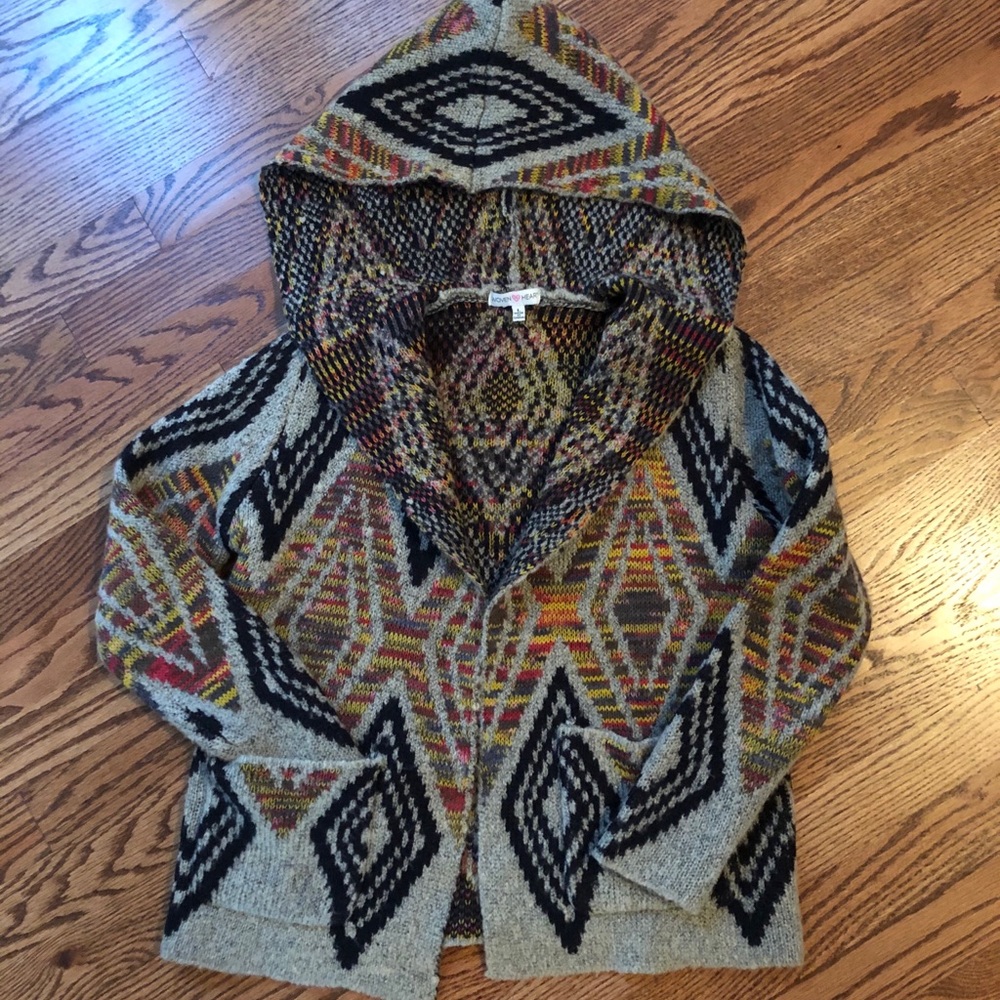 Girls eclectic hooded cardigan
